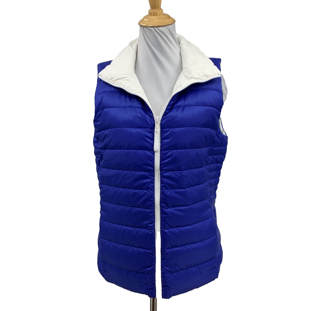 RLX Ralph Lauren Vest Womens M Medium Ocean White Reversible Puffer Full Zip